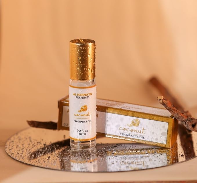 AL-HASNAYN Coconut Fragrance Oil Roll-On Perfume 6ML 0.20 fl oz Alcohol Free Long Lasting Gifts for Men Women