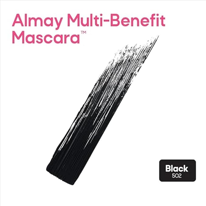 Almay Mascara,Volume,Length,Definition & Conditioning,Multi-Benefit Eye Makeup,Hypoallergenic and Fragrance-Free (Packaging May Vary),502 Black,(Pack of 2)