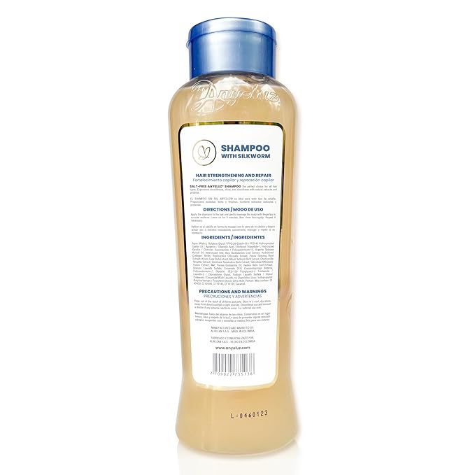 ANYELUZ Silkworm Shampoo, Nourishing Hair Cleanser, Enhances Elasticity, Softness & Shine, Protects Against Dehydration & Damage, Ideal for Dry & Damaged Hair