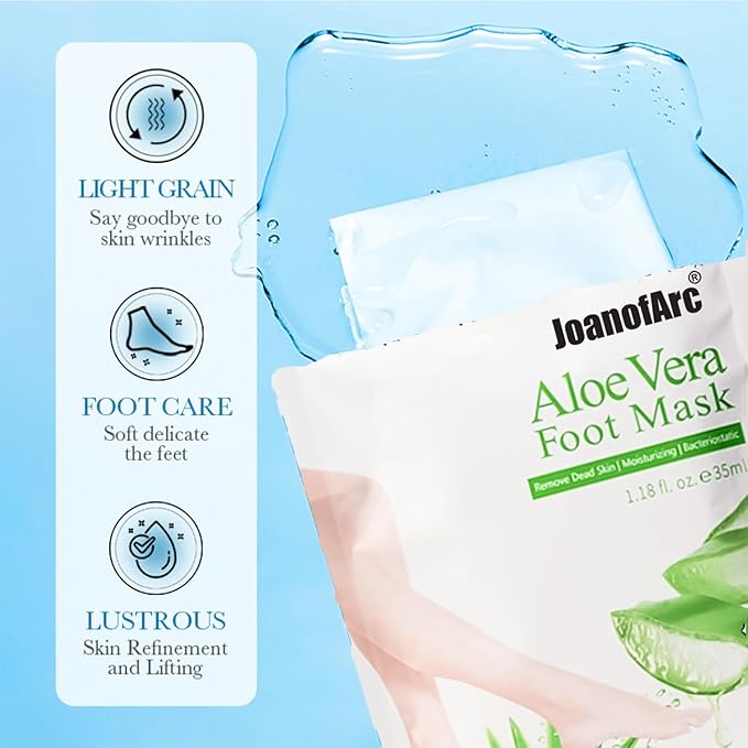 JoanofArc Foot Peeling Mask, Moisturizing Foot Mask,Peel Calluses Dead Skin Callus Remover,Hydrating Foot Masks for Dry Cracked Feet,Repair Rough Heels＆Dry Skin for Baby Soft and Smooth Feet,4 Pack
