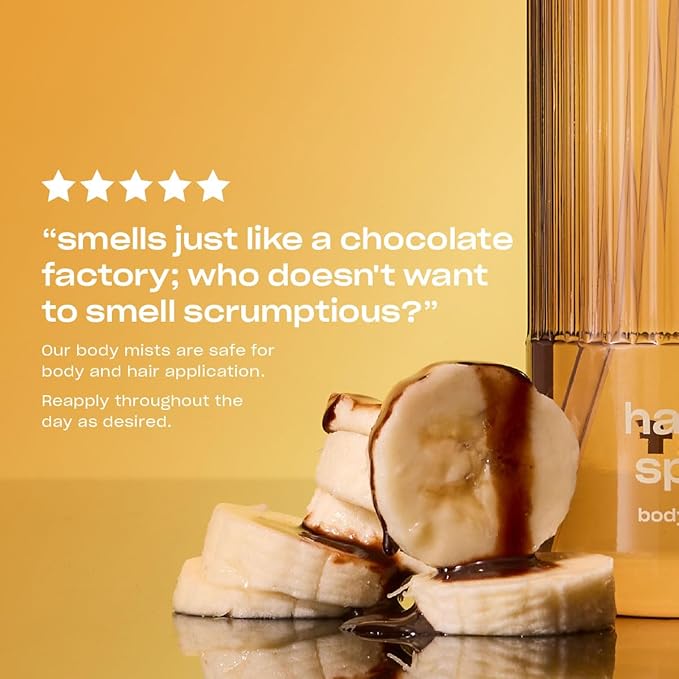 Snif Hazel Split Body Mist 2.5oz, Gourmand Chocolate Hazelnut Fragrance Mist for Body & Hair, Cocoa, Banana & Coconut, Clean, Vegan, Cruelty Free