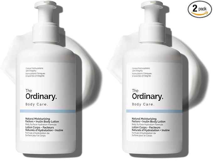 The Ordinary Natural Moisturizing Factors + Inulin Body Lotion,Lightweight Hydration for All-Day Moisture & Skin Barrier Support,Accepted by the National Eczema Association,8.1 Fl Oz,(Pack of 2)