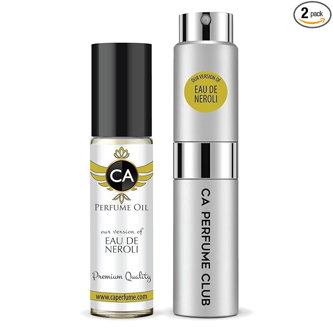 CA Perfume Duo Impression of Eau De Neroli For Women And Men Perfume Layering Set Long Lasting Travel Size EDP + Body Oil Roll-On Bottle 0.27 Fl Oz+0.33 Fl Oz