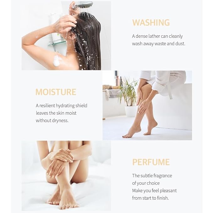 MASIL 7 Ceramide Perfume Shower Gel for Sensitive Skin, Korean Skin Care Moisturizing Body Wash for Women, Aroma Liquid Soap with Centella Asiatica and Licorice Root (Baby Powder, 16.9 fl oz)
