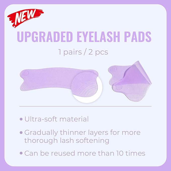 PERMANIA Lash Lift Pads Softening, 2Pcs Professional Korean Lash Lift Ultra Thin Eyebrow Covering Film (Purple)