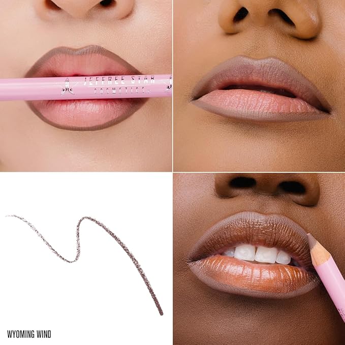 Jeffree Star Cosmetics Velour Lip Liner, Creamy Formula, Satin Finish, Long-Lasting, Peptide Complex, Mineral Oil-Free, Vegan & Cruelty-Free (Wyoming Wind)