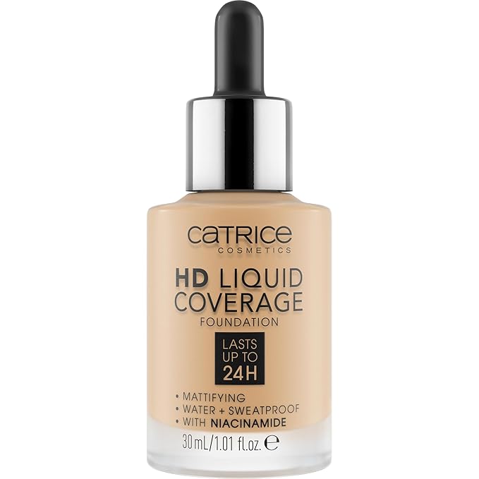 Catrice | HD Liquid Coverage Foundation | Flawless, High Coverage | Vegan & Cruelty Free (036 | Hazelnut Beige)