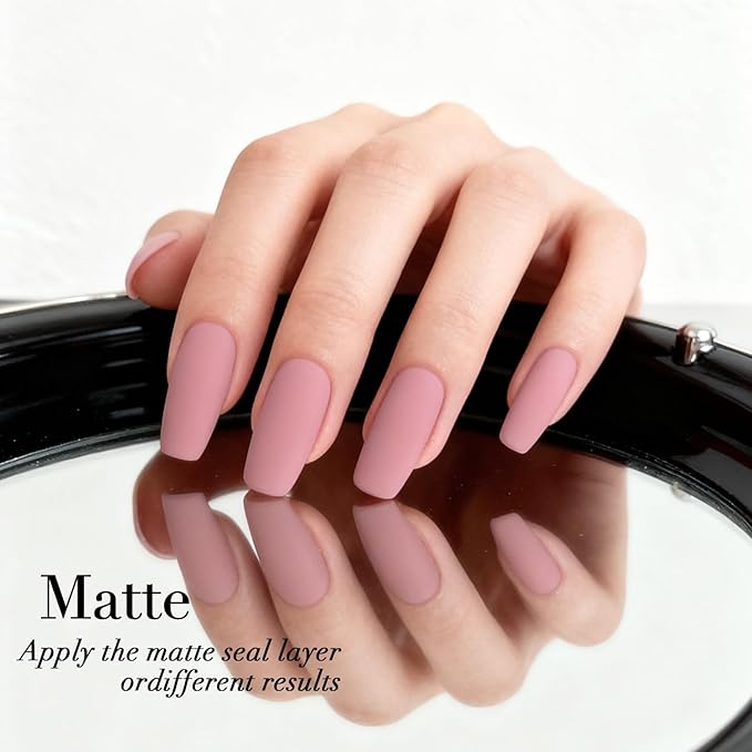 AZUREBEAUTY Hazy Rose Nail Polish, Hazy Rose Quick Dry Nail Lacquer Natural Strengthening Treatment Kit DIY Salon at Home Women Gifts 0.34 fl oz