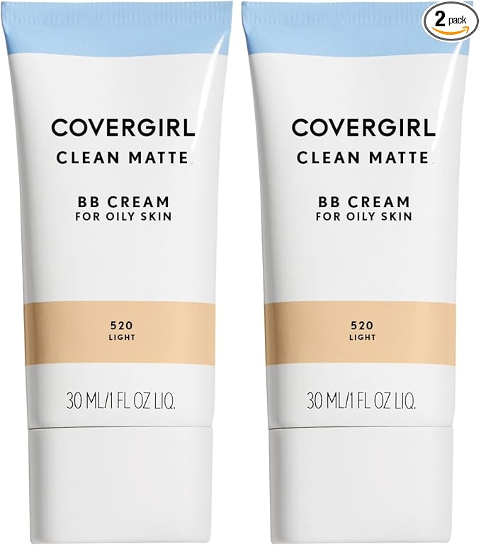 COVERGIRL Clean Matte BB Cream, Oil-Free | Long-Lasting | For Sensitive Skin | Lightweight | Pack of 2