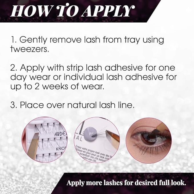 Ardell Individual Lashes Soft Touch - Medium Black, Knot-Free False Eyelashes, Natural Look DIY Eyelash Extensions, 56 Lash Clusters Per Pack