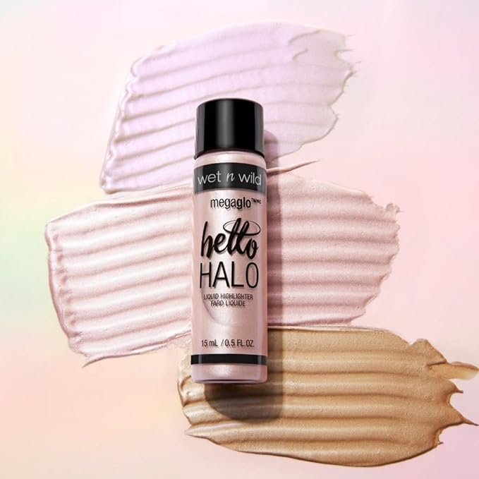 wet n wild MegaGlo Hello Halo Liquid Highlighter Makeup, Shimmer, Rose Gold Halo, Goodbye