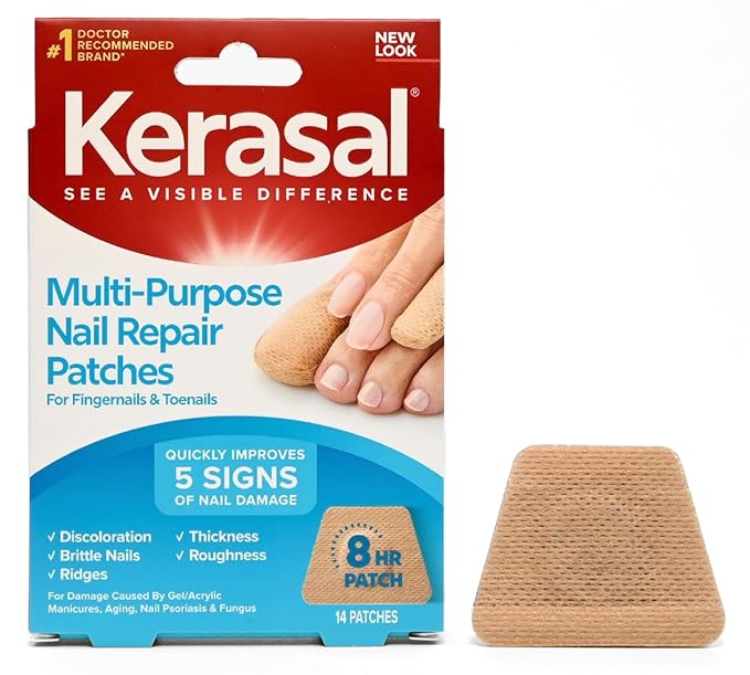 Kerasal Multi-Purpose Nail Repair Patches - 14 Count - Nail Repair for Damaged Nails, 8-Hour Nail Treatment Restores Healthy Appearance (Packaging May Vary)