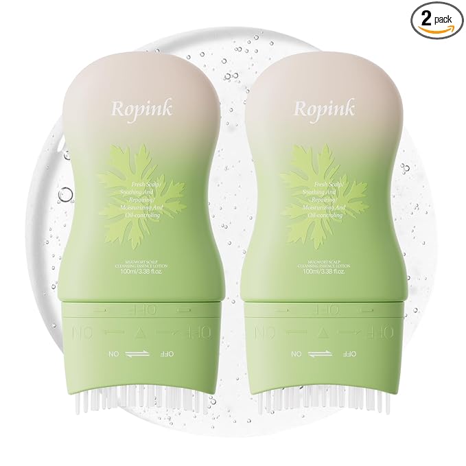 Mugwort Scalp Detox Pre-Wash Cleanser – Hydrating & Soothing Scalp Serum with 1% Salicylic Acid, HA & Bifida Ferment, Helps Balance Scalp Barrier & Moisturizing, 2 Pack