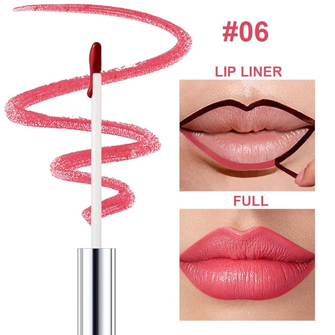 Peel Off Lip Liner Stains for Women, Long Lasting Waterproof Matte Finish Lip Tint Stains with Tweezer Kit, Transfer Proof, Easy to Use, Peel Off Liquid Lipstick for All Skin Types, #6 Rose Red