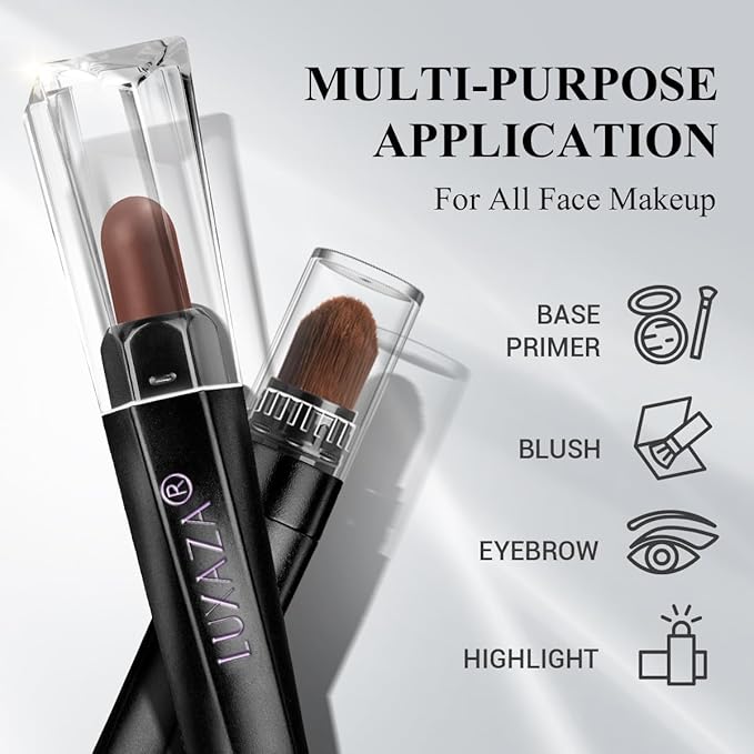 LUXAZA PRO Brown Eyeshadow Stick Makeup Set 3PCS, Neutral Shimmer And Matte Cream Eye Shadow Palette, Metallic Bronze Smoky Eyeliner Brightener Crayon Kit, Ideal Gift for Women -Cocoa Island Matte