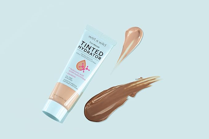 wet n wild Bare Focus Tinted Hydrator Tinted Skin Veil, Lightweight Buildable Coverage with Hyaluronic Acid & Vegan Squalane, Semi-Matte Finish, Cruelty-Free - Medium Tan (Pack of 2)