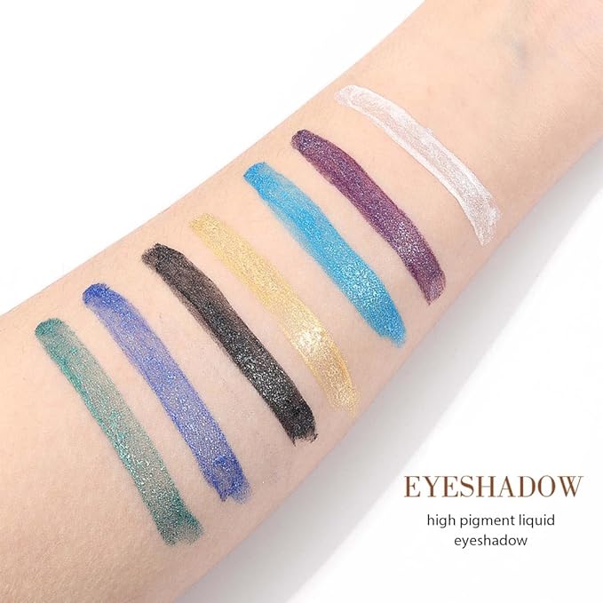 Kilshye Glitter Liquid Eyeshadow Shimmer Eye Shadow Metallic Eyeshadows High Pigment Eyes Shadow Long Lasting Waterproof Eyes Liquid Makeup for Women and Girls Pack of 1 (A- Purple 4)
