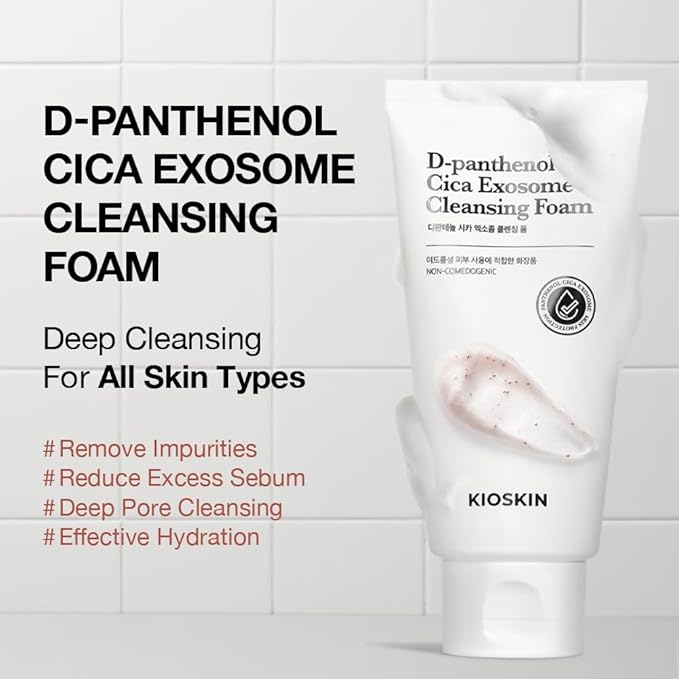 15.5% Panthenol & Cica Exosome | Removes 98% of Pore Impurities | AHA BHA PHA Gentle Exfoliating Wash | Non-Comedogenic | Korean Skincare Cleansing Foam (120ml/4.06 fl.oz.)