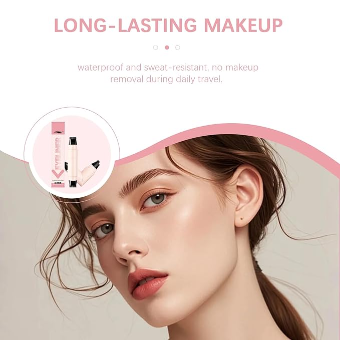 Rotating Eyeliner Stamp Pen, 2026 New Foldable Winged Gel Set for Perfect Cat Eye, Waterproof Smudge-Proof Quick Dry Wingliner Wing Eyeliner Stamp for Beginners(2PC)