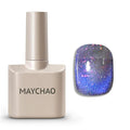 MAYCHAO 15ML Twilight Gleam Cat Eye Gel Nail Polish 1Pc Chameleon Purple Blue Cat Eye Gel Polish with Magnet Soak off Holographic Magnetic Nail Polish for Nail Art Manicure Salon DIY at Home, 0.5 OZ