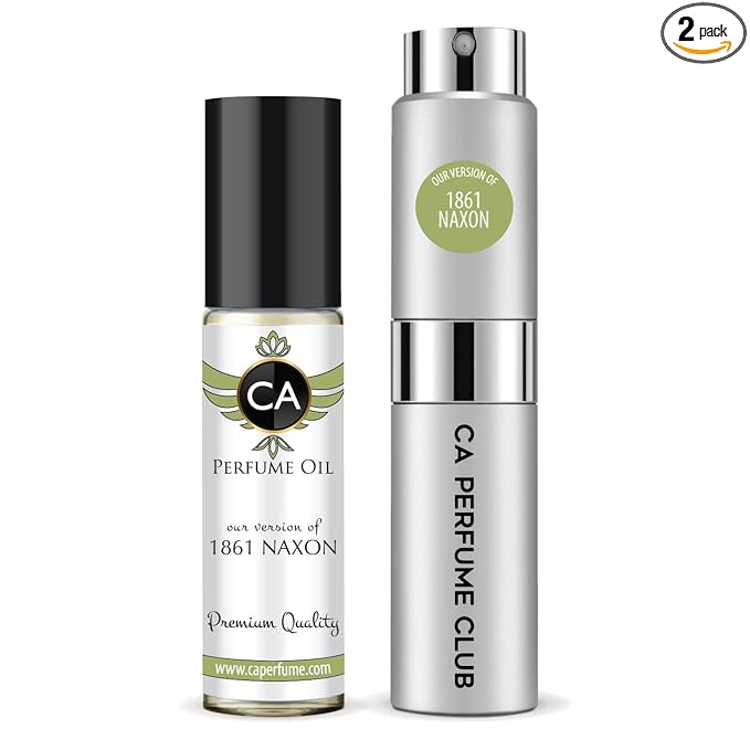 CA Perfume Duo Impression of 1861 Naxos For Women And Men Perfume Layering Set Long Lasting Travel Size EDP + Body Oil Roll-On Bottle 0.27 Fl Oz+0.33 Fl Oz