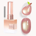 Double Rhythm 15ML Jelly Glass Cat Eye Gel Polish with Magnet Holographic Glitter Shimmer Translucent Sheer Color Salon Soak Off Magnetic Nail at Home (Nude Peach-MC1349)