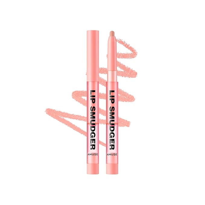 Amuse SEOUL Lip Smudger (03 SALMON) - Nude Salmon Beige, Lip Liner Pencill, Creamy Lip Crayon, Smooth Velvet Texture, Multi-Use Lipliner, Overlip Line Color, Vegan, Korean Beauty