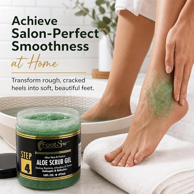 FOOT SPA Exfoliating Scrub Gel - Dual-Action Skin Resurfacing Treatment that Dissolves What Others Only Buff for a Truly Smooth, Hygienic Skin Surface to Finally Eliminate Painful, Cracked Heels 16 Oz