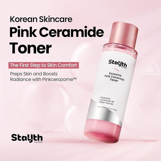 Skin Prep Pink MIlk Toner Hydrating Toner for Dry Skin, Korean Ceramide Facial Toner, Moisturizing Milky Toner with Exosome, Hydrating Toner for Dry Skin, K-Beauty Skincare, 200ml