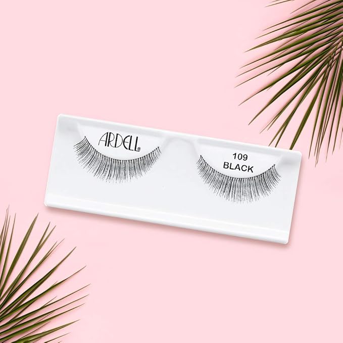 Ardell Natural False Eyelashes 109 - Black, Reusable Strip Lashes Lash Enhancement for Everyday Wear, 4 Pack