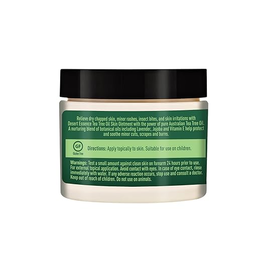 Desert Essence Organic Tea Tree Oil Skin Ointment - 1 Fl Oz - Pack of 4 - Jojoba & Lavender Essential Oils - Vitamin E - Sweet Almond Extract - Moisturizer For Dry Skin, Skin Irritations, Cuticles