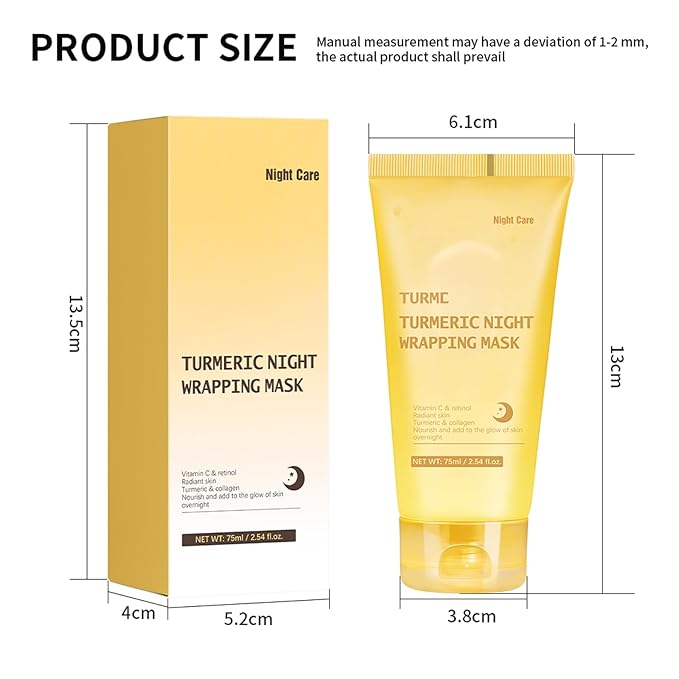 Turmeric Peel Off Face Mask, Wrapping Moisturizing Water Face Mask, Quickly Absorbed Non-Sticky Supplement Nutrition Improving Skin Elasticity Nourishes Firming Smooth for Daily Skin Care