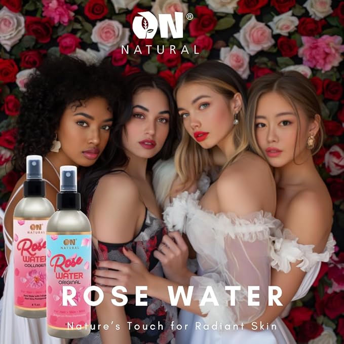 On Natural - Rose Water [Original] 8oz, Facial and Hair Mist for all day hydration