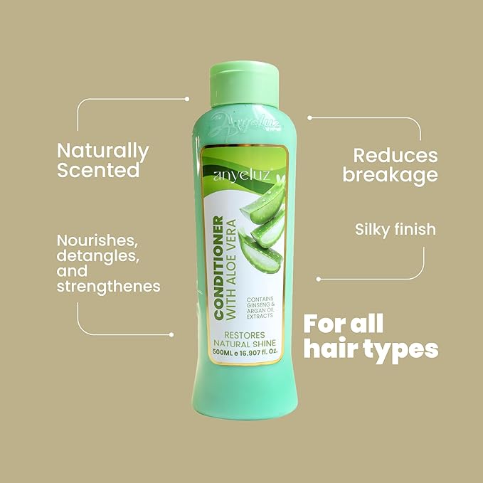 ANYELUZ Aloe Vera Argan Oil Conditioner for All Hair Types | Detangler