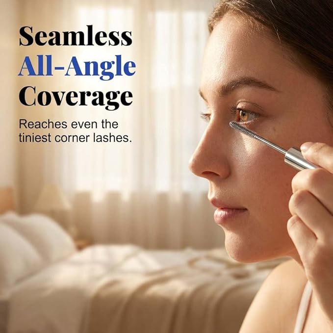Waterproof Iron Mascara for 3D Curling, 2026 Ultra-Fine Metal Wand Tubing Mascara with Fibers, Extreme Lengthening & Volumizing, Smudge-Proof No Flaking Eyelash Extension (1pcs)