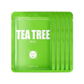 LAPCOS Derma Tea Tree Sheet Mask - Soothing & Calming Face Mask with Althaea Flower Extract for Irritated & Sensitive Skin - Breathable, Lightweight TMF-Cell Sheet - Korean Skin Care (Pack of 5)