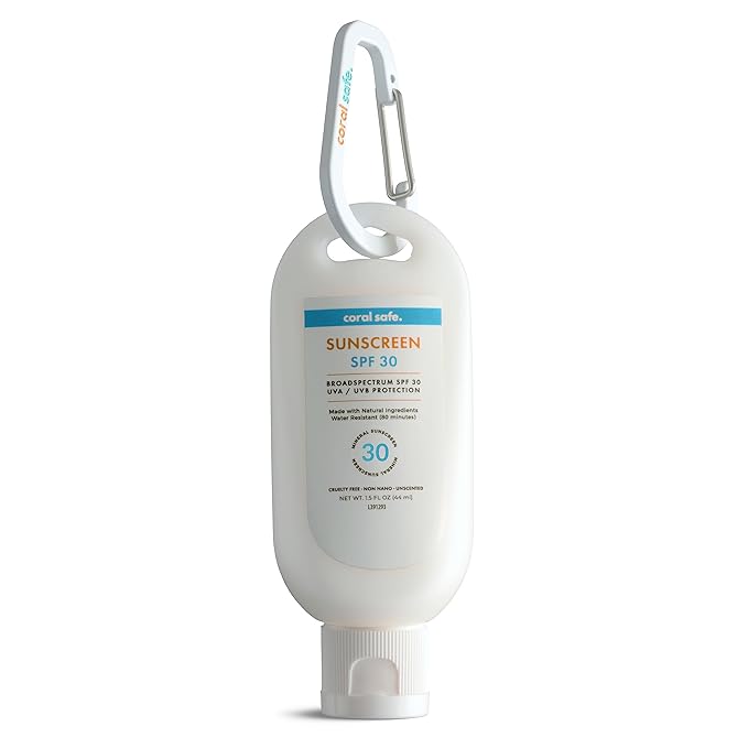Reef Safe Mineral Sunscreen Lotion SPF 30/50 - Travel Size Sunscreen, Non-Nano Zinc Oxide, Biodegradable, Hawaii & Mexico Compliant, Oxybenzone Free, 1.5 oz by Coral Safe