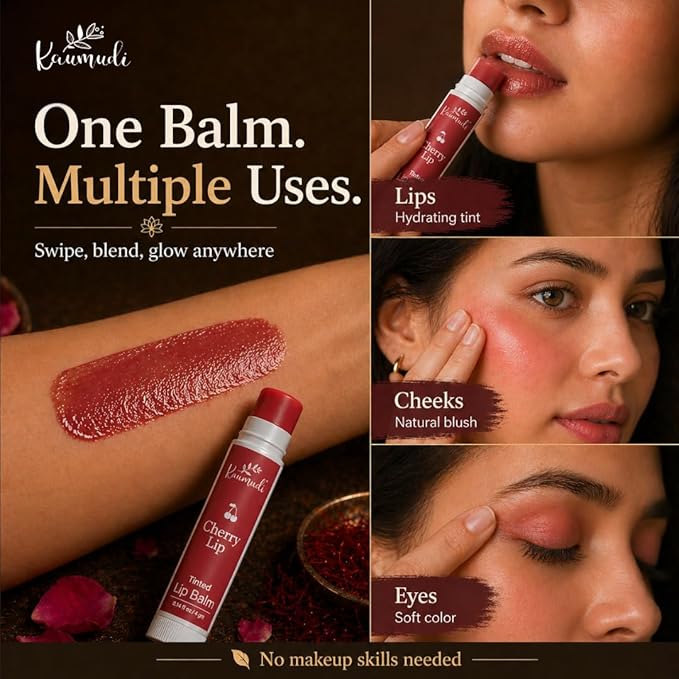 Handmade & Natural Lip Balm for Women & Men with Rose Damascena & Saffron Essential Oil (Cacao Lip)