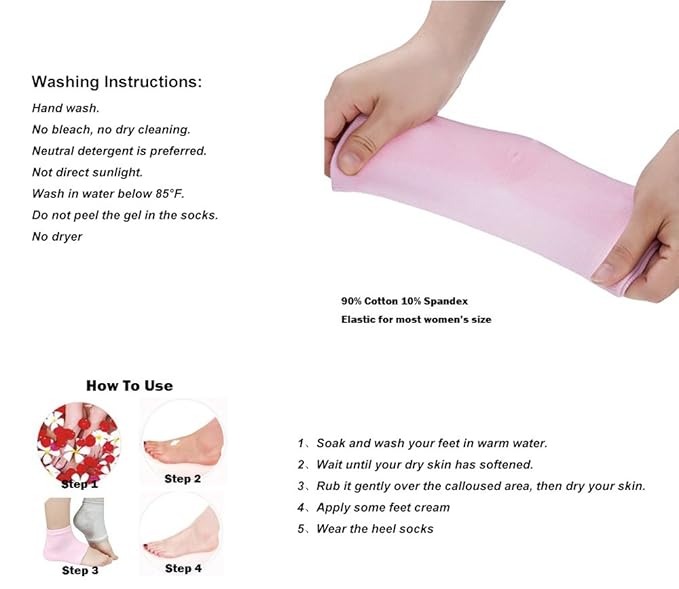 5 Pairs Moisturizing Gel Heel Socks Vented Unisex Toe Open Feet Care Dry Skin