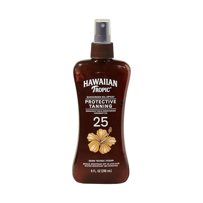 Hawaiian Tropic Sunscreen Protective Tanning Dry Oil Broad Spectrum Sun Care Sunscreen Spray - SPF 15, 8 Ounce, Sun