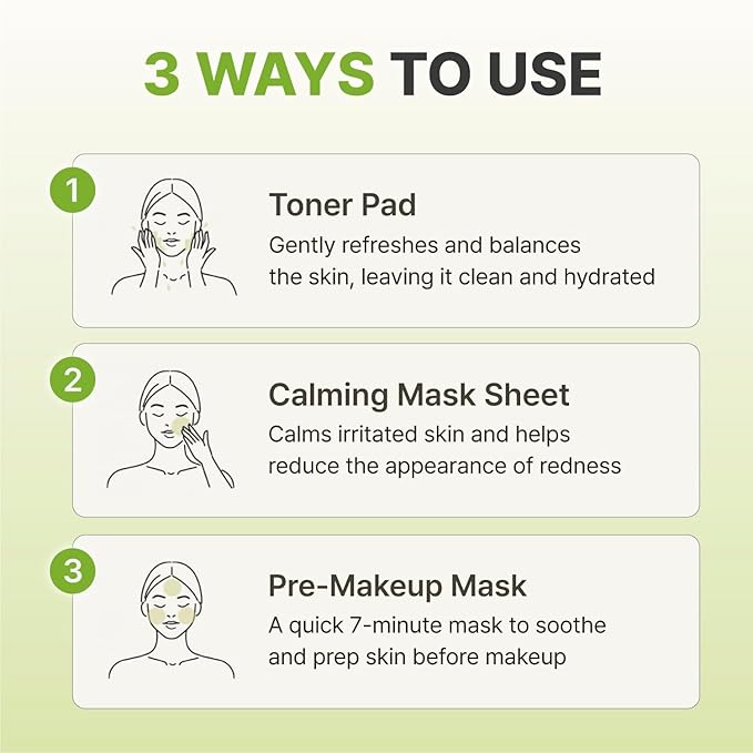 Rbfy. 7 Relief Ampoule Pad (60 Pads) – Korean Facial Toner Pads with Pure Centella Cica Complex, Redness Relief, Soothing & Hydrating, Gentle for Dry, Stressed, and Sensitive Skin, Korean Skincare