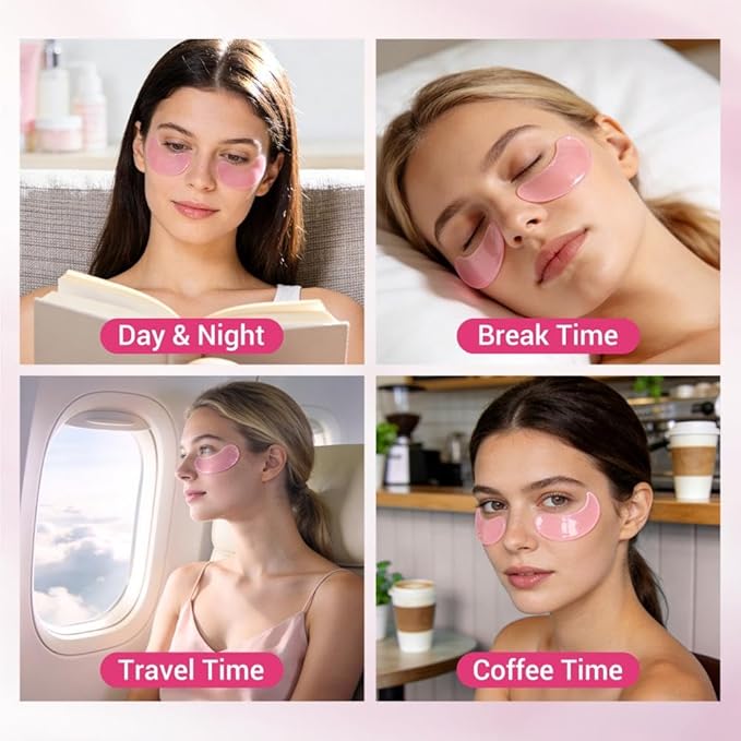 Serene Eyes Patches with PDRN & Collagen, Upgraded Instant Anti-Wrinkle Eye Mask for Dark Circles & Puffy Eyes, Hyaluronic Acid Hydrating Under Eye Patches, Instalift Treatment, 10 Pairs