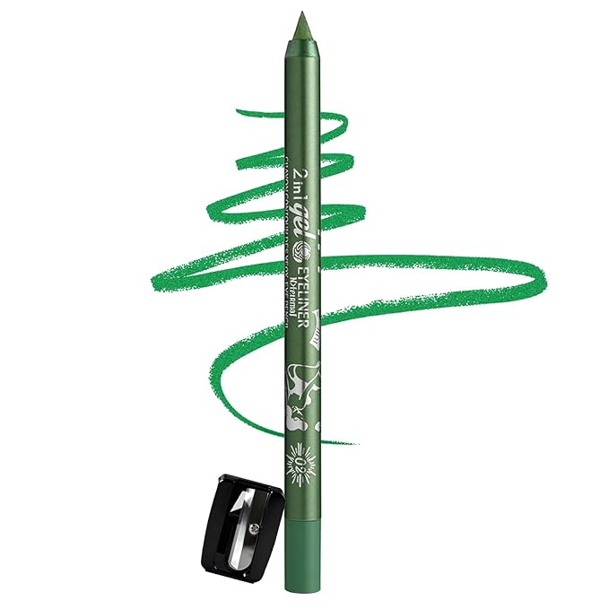 Green Shimmer Eyeliner Pencil,Smudge-proof Waterproof Long Lasting Eye Liner, High-Pigmented Smooth Creamy Formula for Mature Women, Eyes Makeup Pen Includes Sharpener-#8Green Shimmer