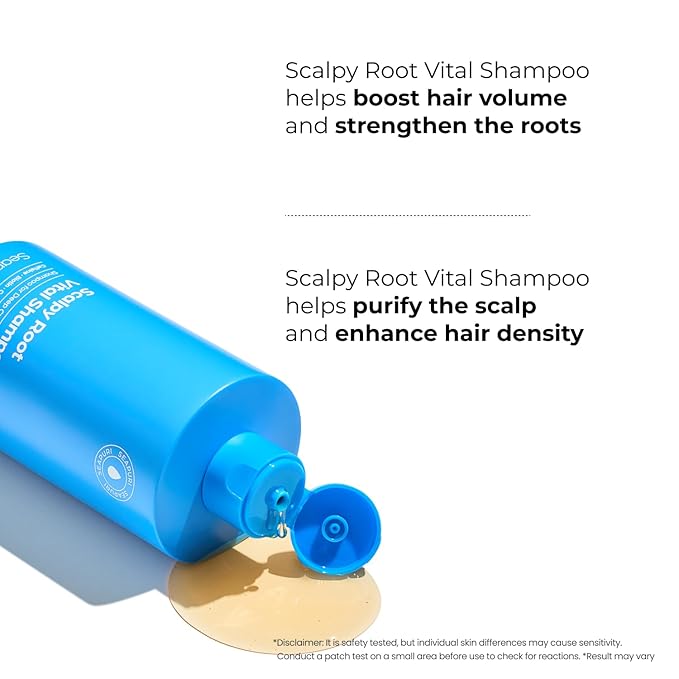 Scalpy Root Vital Shampoo | Instant Root Lift & Hair Thickening with Polyphenol | Caffeine Scalp Energizer for Thinning Hair | Volumizing Treatment | Deep Purifying & Relief | K-Beauty Hair Care