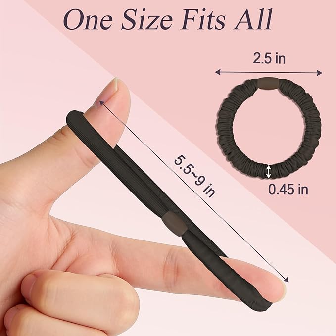 Silk Satin Hair Scrunchies for Women, 8 Pack 2-Color, No Crease, Frizz Control & Hair Breakage Reduction, Soft Hair Ties for All Hair Types, Elastic Hair Accessories for Daily Wear & Gift