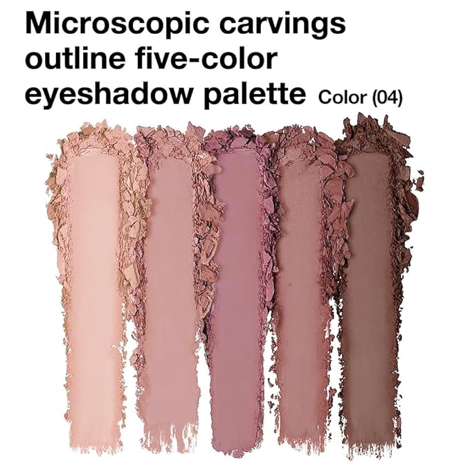 Matte Neutral Eyeshadow Palette 5 Shades, Highly Pigmented Blendable Warm Nude Pink Brown Eye Shadow Palette Makeup, Everyday Natural Look for Beginners, Long Lasting Travel Size 04#