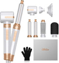 UKLISS Hair Dryer Brush 7 in 1，110000 RPM Hair Dryer with Diffuser for Curly & Twisted Hair Professional Ionic Brush Blow Dryer for Salon-Quality Styling, White Gold