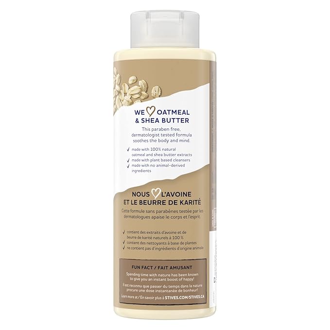 St. Ives Body Wash - Soothing Moisturizing Cleanser with Oatmeal & Shea Butter, Natural Body Wash for Sensitive Skin Made with Plant-Based Cleansers and 100% Natural Extracts, 16 Oz Ea (Pack of 2)