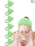 EUICAE Spa Headband Hair Wrap Sweat Head Wrap Non-slip Stretchable Washable Makeup Headband for Face Wash Facial Treatment Sport Fits All White (Green Seafoam)