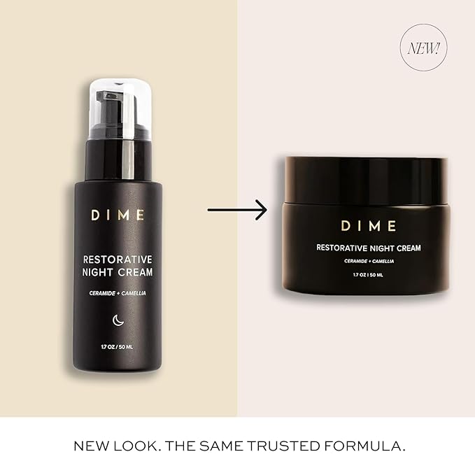 DIME Beauty Restorative Night Cream - Anti-Aging Face Moisturizer with Ceramides, Peptides, Sea Buckthorn and Squalane, Hydrating for Fine Lines and Wrinkles, Vegan, Cruelty-Free, 1.7 oz / 50 ml